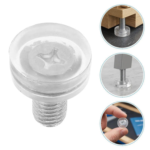 40 Pcs Adjustable Furniture Feet With Threaded Design For Cabinets And Chairs, PVC and metal construction, close-up view.