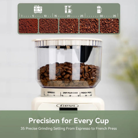 Top Shelf 20 Bar Espresso Machine With Built In Conical Burr Anti Static Grinder For Rich Crema And Powerful Milk Frothing System For Real Deal Home Barista Setup displaying coffee beans and grinding settings.