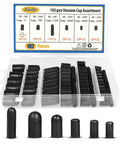 Durable Rubber Vacuum Cap And Plug Kit With 102 Piece Assortment For Carburetor And Automotive Vacuum Lines, Six Size Range