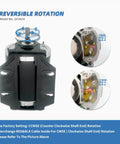 1/4 HP 115V Blower Motor 1725 RPM 48 Frame Replacement For Packard NBK20609 Emerson GE Baldor Dayton Ao Smith Century, motor showing reversible rotation feature with wiring details