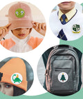 No Sweat Three Inch Button Maker Supplies Kit 100 Sets 400 Pieces Total Featuring Durable Plastic Pin Backs used on hats and backpacks.