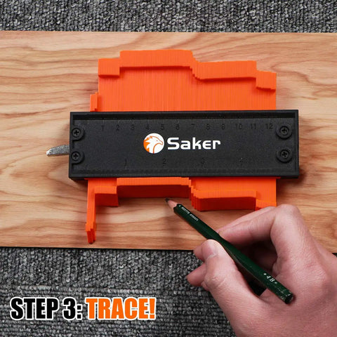 5 Inch Locking Contour Gauge Profile Tool For Copying Irregular Shapes, Shape Duplicator used on wood surface