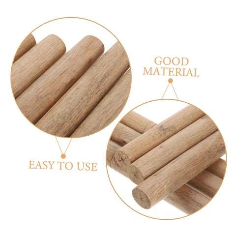 Close-up of thick round wooden grips from Six Pack Hardwood Tool Handles Replacement Grips For Shovel Hoe Sickle Axe And Hammer Ergonomic Comfort Grip For Easy Use In Farming And Gardening Multitool Upgrade