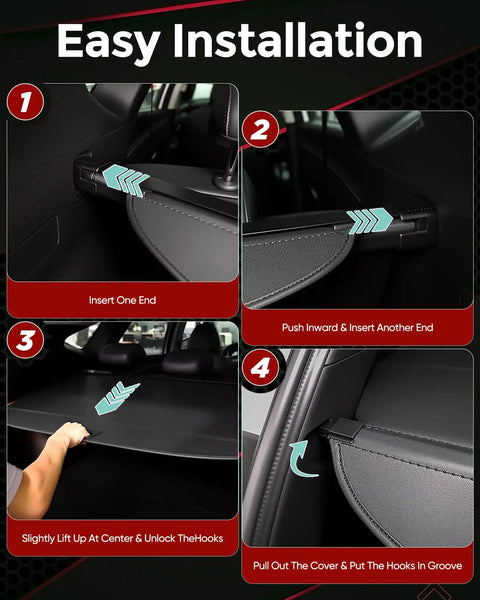 Installation guide for Retractable Cargo Cover For Hyundai Tucson 2022 2023 2024 2025 2026 Gas And Hybrid Models Black Trunk Privacy Shade