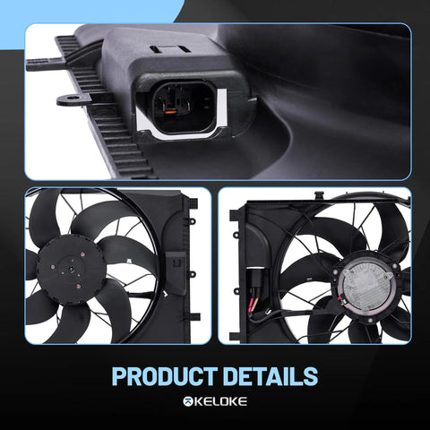Top Notch Engine Radiator Cooling Fan Assembly For Mercedes Benz C Class Cls 2008 To 2016 Plug And Play Upgrade detailed view.