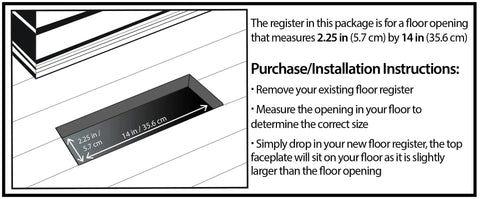 Scroll Design Floor Register 2x14 Textured Black Steel Vent Cover With Easy Drop In Install No Tools Required Durable.