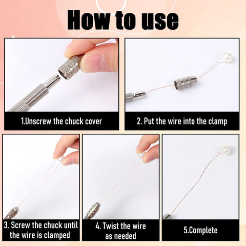 How to use the Premium Two Piece Double Ended Pin Vise Kit Equipped With Precision Brass Chucks for wire twisting.