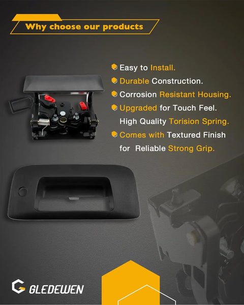 Heavy Duty Tailgate Latch Rebuild Kit For Chevy Silverado And Gmc Sierra 2007 To 2014, showing durable construction and corrosion resistant housing.