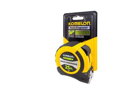 Powerblade II 25 Ft Tape Measure With 1.06 In Wide Blade, High Visibility Yellow Black, Dual End Hook on packaging