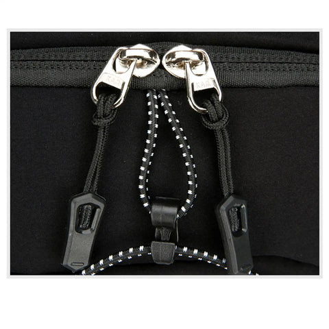 Close-up of zippers and cords on Go To Hydration Vest For Runners And Hikers With Breathable Mesh, Lightweight Pack