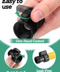 12 Pack Three Quarter Inch Plastic Garden Hose Shut Off Valve With Quick Connect Fittings For Standard US Hoses Easy Snap Watering Connector Kit For Sprinklers Nozzles And Yard Accessories black ABS valve, one-hand control, quick install