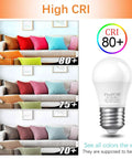 25 Watt Equivalent A15 E26 LED Bulbs Soft White 2700K Cozy Home Lighting demonstrating high CRI with color comparisons