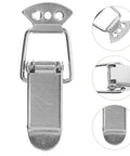 Nickel Plated Spring Loaded Duckbill Toggle Latches Set for cabinets, toolboxes, and equipment boxes, detail view