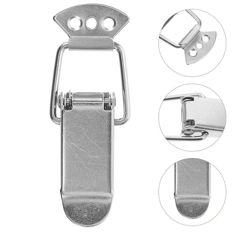 Nickel Plated Spring Loaded Duckbill Toggle Latches Set for cabinets, toolboxes, and equipment boxes, detail view