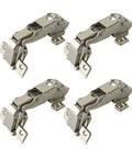Killer Soft Close Cabinet Hinges Heavy Duty 35Mm Inset Design With Hella Smooth Glide Rock Solid Steel Build Quick Clip On Setup For Kitchens And Closets Pack Of 4, showing four nickel-plated steel hinges.