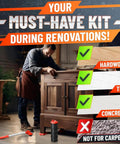 Man using Heavy Duty Furniture Mover Kit With Wheels Appliance Lifter And Sliders That Lift Up To 660 Lbs on hardwood floor