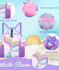 Mermaid Swim Bag For Kids Drawstring Backpack For Girls Beach And Pool Waterproof Wet Dry Bag With Lightweight Design Details
