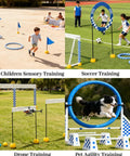 Children and adults practicing with Drone Obstacle Course Kit For Kids And Adults With Canvas Ring Hoops DIY Quadcopter Training Set.