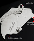 Bridge Cam Welding Gauge Set With Clear Scale and depth gauge for weld reinforcement, shown close-up on black background.