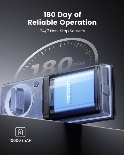 Image of All In One Dope Smart Door Lock With Camera And Video Doorbell showing battery capacity and durability information.