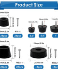 Grippy Rubber Feet Bumpers Kit With Built In Stainless Washers And Screws For Furniture And Appliances, 124 Pieces In 3 Sizes