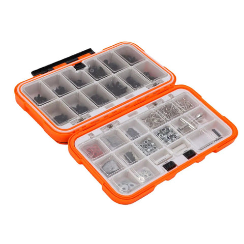 RC Screw Kit Stainless Steel Hardware Set 537 Pieces With Double Sided Storage Box M3 M4 Fasteners For 1 8 1 10 12 16 RC Cars Trucks Crawlers Beefed Up Build, open organizer
