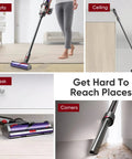 Premium Aluminum Quick Release Extension Wand For Dyson V12 Detect Slim And V10 Digital Slim Cordless Vacuums Replacement Extension Tube No Fuss Easy Snap Fit Long Lasting Gray Finish cleaning in hard-to-reach places including sofa, ceiling, desk, and corners.