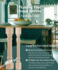 Solid Wood Kitchen Island Legs Set of Two, Thirty Five and a Half Inches High, Five Inches Wide and Deep, featured in kitchen.