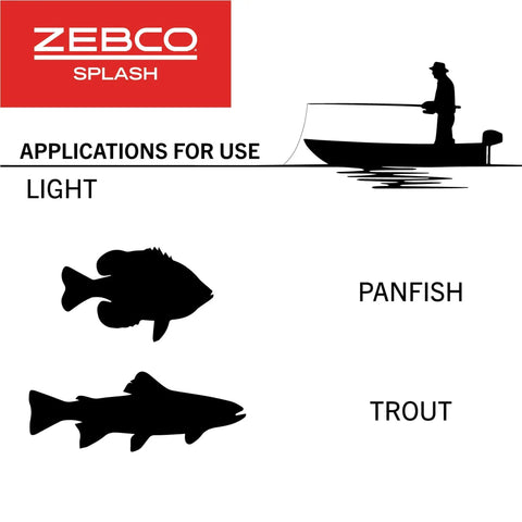 Silhouette of a boater fishing with outlines of panfish and trout, illustrating light use for Kids Fishing Rod And Reel Combo.