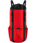 Red Arborist Rope Storage Bag 30 Liter Bucket Backpack With Waterproof Shell Large Capacity Rope Organizer Side View