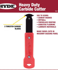 Front view of Heavy Duty Carbide Cutter For Cement Board Drywall Fiberglass Roofing Vinyl Flooring And Laminate