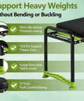 Heavy Duty Garden Kneeler And Seat 2-In-1 Foldable Bench With 11 Inch Detachable Kneeling Pad, Tool Pouch And Carry Bag