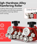 高硬度合金を使用した赤いハンドヘルド型roller ベンダー。高品質なベアリングとrollerを搭載しています。