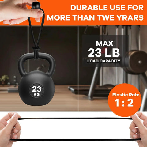 Beefy 120 Pack Ball Bungee Cords Set With 4 Inch 6 Inch And 9 Inch Ball Ends for heavy duty, gym weight load test, hands pulling elastic.
