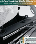 Straight Up Windshield Wiper Blades Replacement For Hyundai Palisade 2020 Through 2025 on wet windshield showing clear visibility.