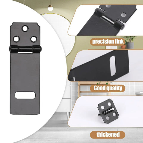 Lock Everything Down With These Rock Solid 4 Inch Black Hasp Latches In A Heavy Duty 4 Pack Cast Iron Padlock Clasp Ideal For Backyard Gates Outdoor Doors Fence Hardware