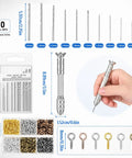 Top Shelf Pin Vise Hand Drill Set With A Dope Stainless Three Jaw Chuck And Ten Precision Drill Bits Ranging From Point Eight Mm To Three Mm Ideal For No Sweat Jewelry Making Resin Casting And Weekend Diy Projects, showing drill bits and a hand holding the drill.