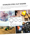 600 Piece Stainless Steel Split Lock Washer Kit For Electrical, Automotive, Marine And Household Use With Heavy Duty Gasket Assortment For Secure Bolt And Threaded Connections, stainless flat washers