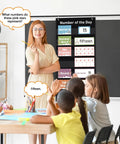 Teacher using Hands On Number Of The Day Pocket Chart Set With 66 Erasable Math Cards And Pen Boho Style Classroom Decor