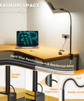 Ultra Wide 31.5 Inch Desk Lamp With Clamp 24W 1800LM Auto Dimming Five Color Modes Timer Tall Architect Desk Light for home office use
