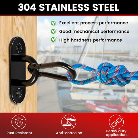 304 Stainless Steel Pad Eye Hooks Set Of 8 For Ceiling Hammock Swing And Plant Hangers Rugged Heavy Duty M5 Marine Hardware