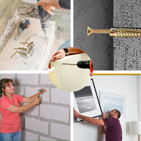 20 Pack Heavy Duty Cinder Block Anchors With Screws For Concrete Block Brick And Hollow Walls Ideal For Hanging Shelves Fixtures
