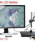 Rock Solid 4K Industrial Microscope Camera Built With HDMI And USB Links For Gritty Pcb Fixes And Cpu Solder Work with 32 inch monitor.
