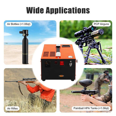 Fujaops 4500 Psi Pcpcp Air Compressor With Brushless Motor High Pressure Pump For Air Rifles Scuba Bottles Paintball Tanks Dual Power Supply Fast Inflation And Reliable Performance Great Gear