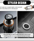 Boss Level Universal 12V Car Cigarette Lighter With Waterproof Heating Core And 24 Foot Extension Cord Plus Plug And Play Wiring Harness featuring chrome trim and push switch.