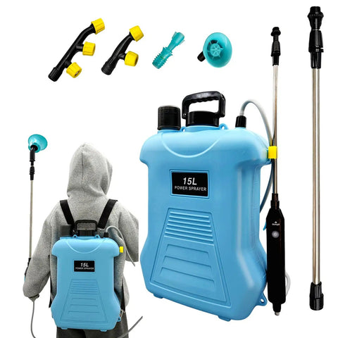 4 Gallon Electric Backpack Sprayer With Telescopic Wand And Four Nozzles, Battery Powered Garden Sprayer For Lawn Care