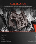 110 Amp 12 Volt Alternator Replacement For Kia Rio 2012 2013 2014 2015 2016 2017 6 Groove Pulley Clockwise Rotation Plug And Play Fitment