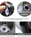Close-up of sealable PVC tube and velcro straps for 9-11 Ft Outdoor Umbrella Mosquito Net, Universal Hanging Patio Screen With Zipper, Polyester Mesh