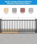No Sweat Diy Black Aluminum Deck Railing Kit With Clip On Installation 36 Inch high 8 foot wide for wooden and concrete surfaces.