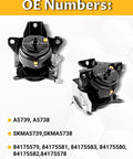 Top Tier Engine And Transmission Motor Mount Set Of Two Quick Bolt On Swap, includes OE numbers A5739, A5738, and SKMA5739.